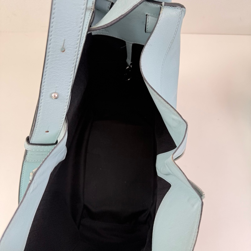 Loewe/羅意威 小號淺藍色 吊床包單肩包 銀扣-7