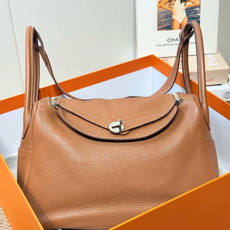 Hermes 愛馬仕 Lindy34 框P刻 金棕 銀扣 Clemence牛皮 無明顯瑕疵 甜甜價-1