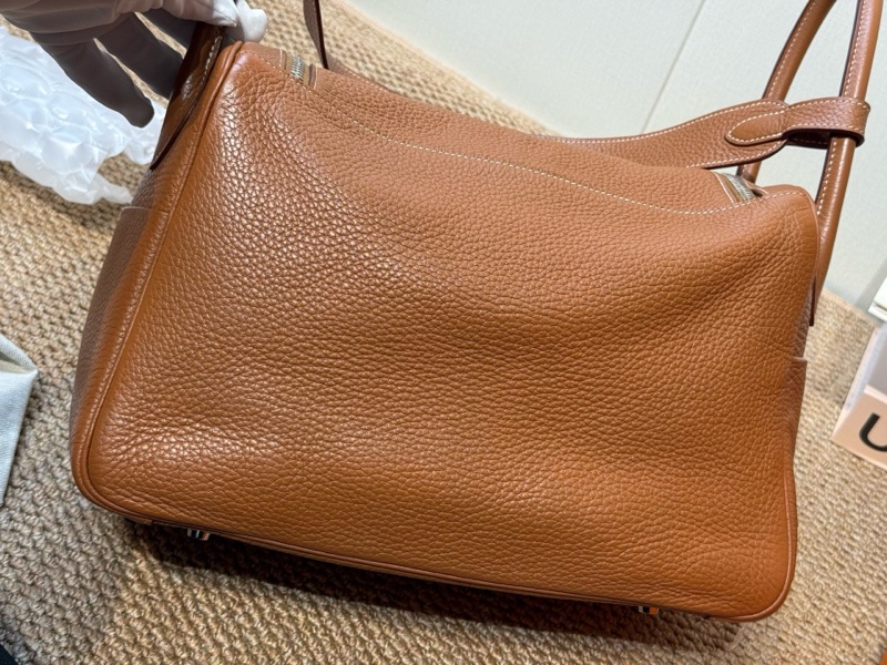 Hermes 愛馬仕 Lindy34 框P刻 金棕 銀扣 Clemence牛皮 無明顯瑕疵 甜甜價-6