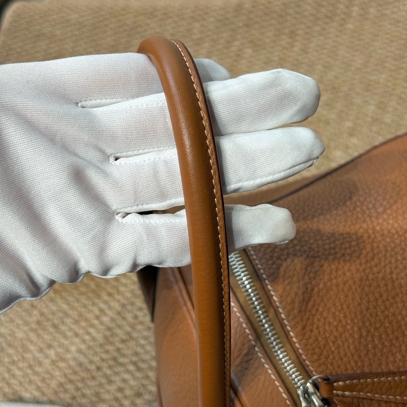 Hermes 愛馬仕 Lindy34 框P刻 金棕 銀扣 Clemence牛皮 無明顯瑕疵 甜甜價-8