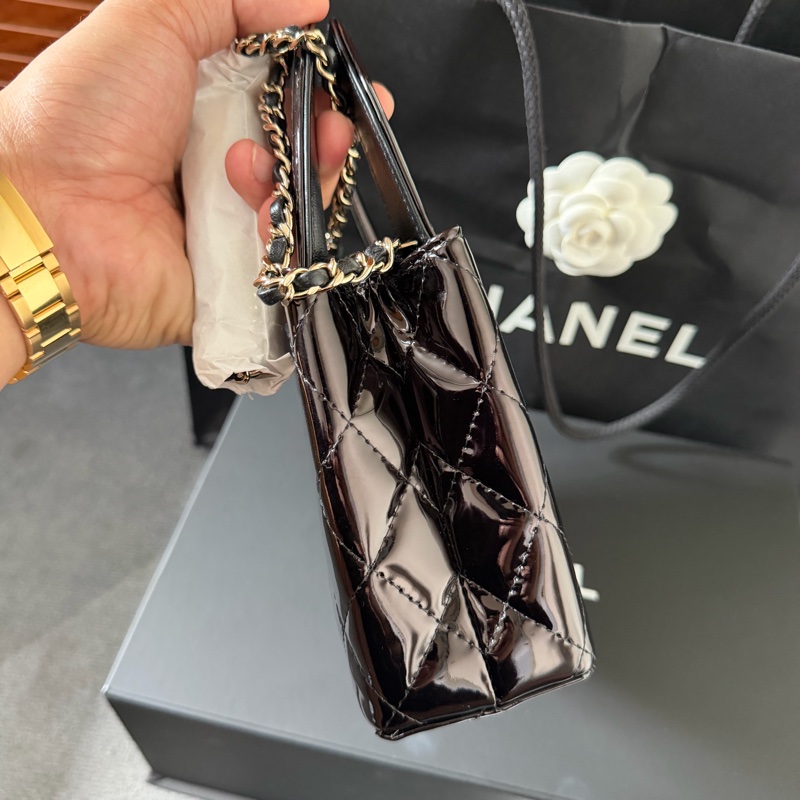 Chanel 亮面小牛皮 mini Kelly 迷你購物包 芯片款-4