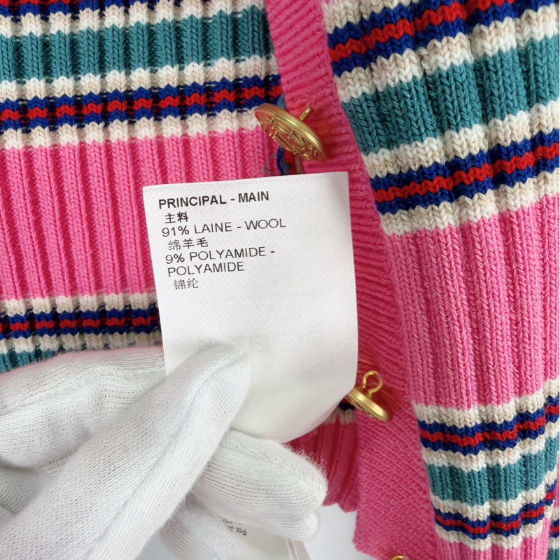 莉亞精品♡LV 粉咖條紋針織衫 S碼 二手-4