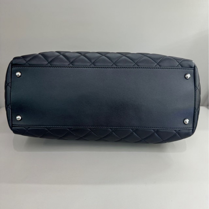 CHANEL/香奈兒黑銀梯形菱格手提單肩包 鐳射20開 尺寸33x11x21cm-3