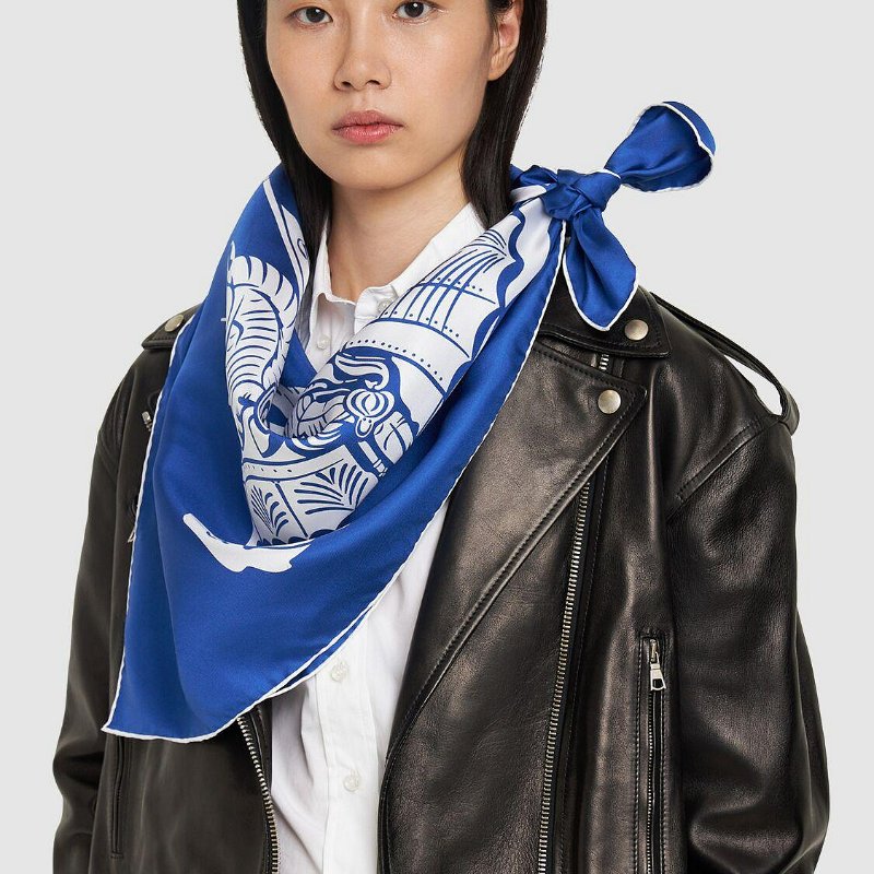 💎Han's house精品服飾💎Burberry 100%真絲 戰馬 絲巾 圍巾 領巾 義大利製 中性 90×90 現貨 原價14300-3
