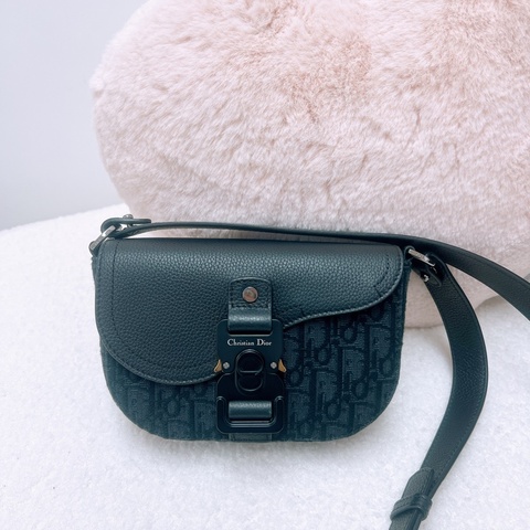 Dior saddle 黑色老花郵差包/馬鞍包