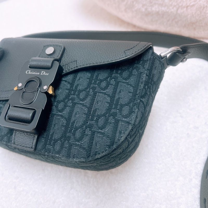 Dior saddle 黑色老花郵差包/馬鞍包-3