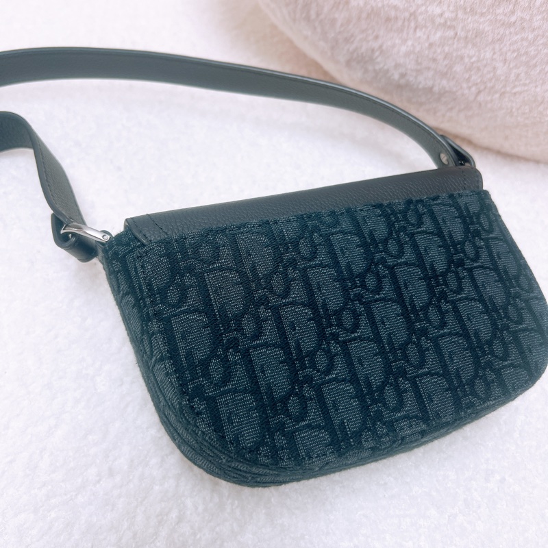 Dior saddle 黑色老花郵差包/馬鞍包-6