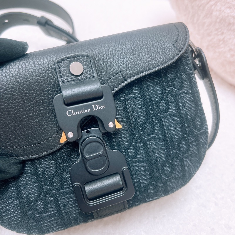 Dior saddle 黑色老花郵差包/馬鞍包-8