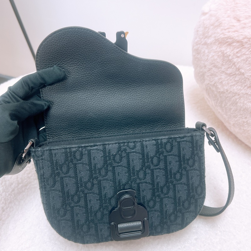 Dior saddle 黑色老花郵差包/馬鞍包-9