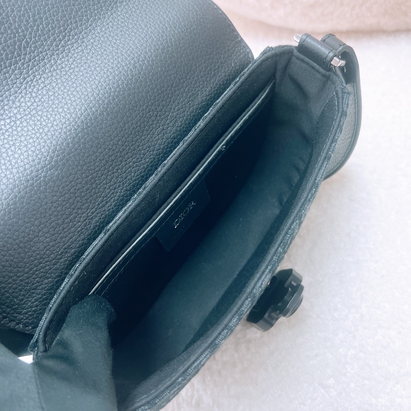 Dior saddle 黑色老花郵差包/馬鞍包-10