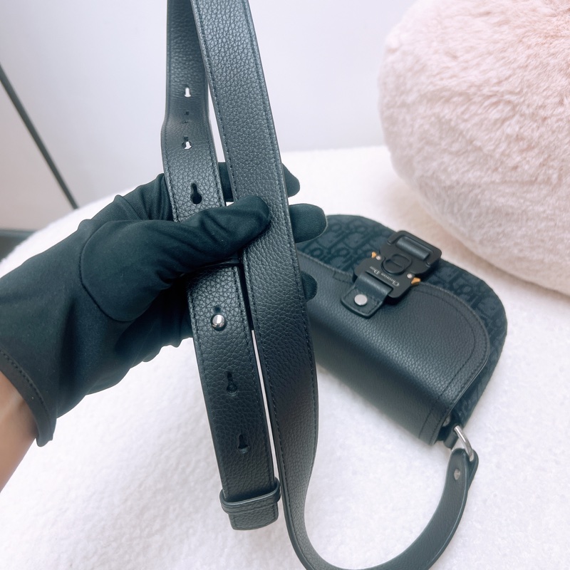 Dior saddle 黑色老花郵差包/馬鞍包-11