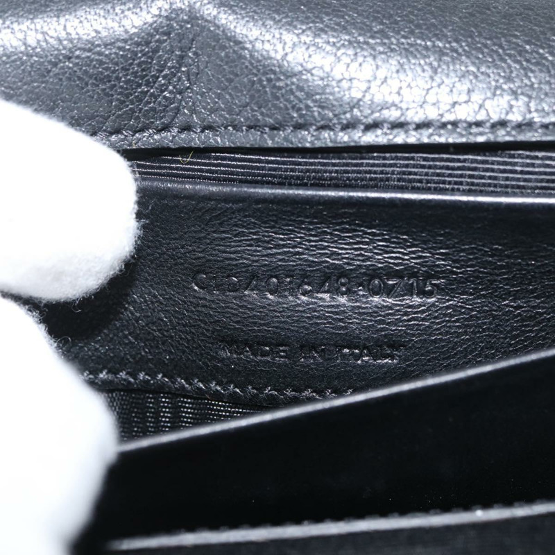 【日本直送】SAINT LAURENT Cassandra 鏈條包 Harako 皮革 黃色 銀色 Auth YKZ569A-11