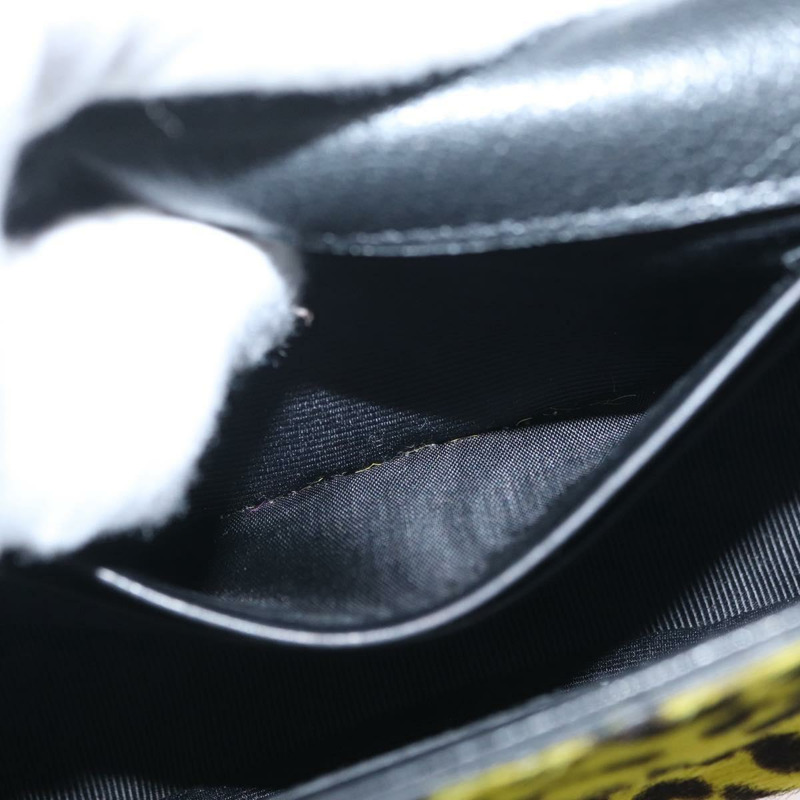 【日本直送】SAINT LAURENT Cassandra 鏈條包 Harako 皮革 黃色 銀色 Auth YKZ569A-21