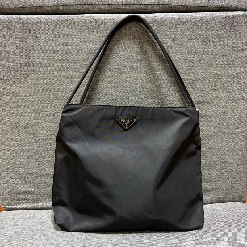 Prada 經典黑色尼龍托特包 Nylon tote bag 單肩包 手提包 28cm-2