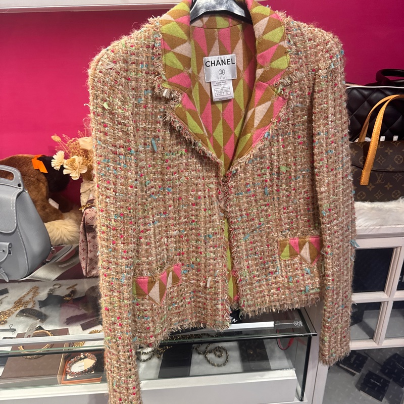 Chanel 彩色幾何毛呢外套-0