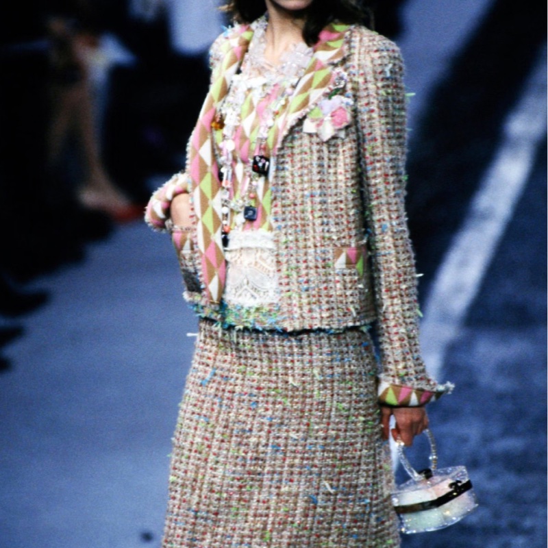 Chanel 彩色幾何毛呢外套-1