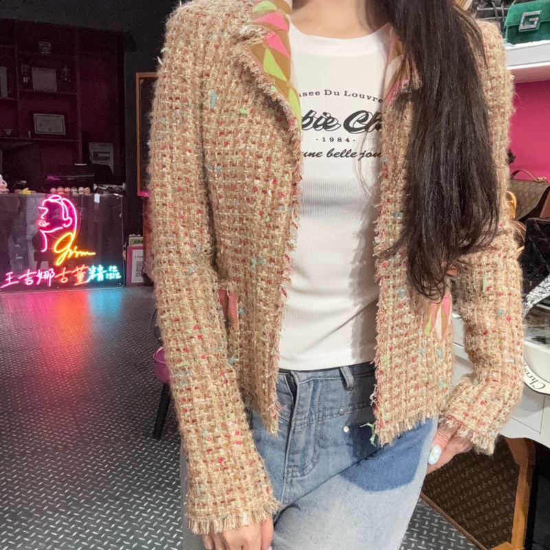 Chanel 彩色幾何毛呢外套-2