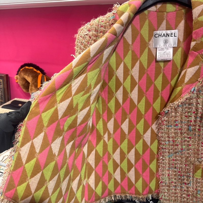Chanel 彩色幾何毛呢外套-3