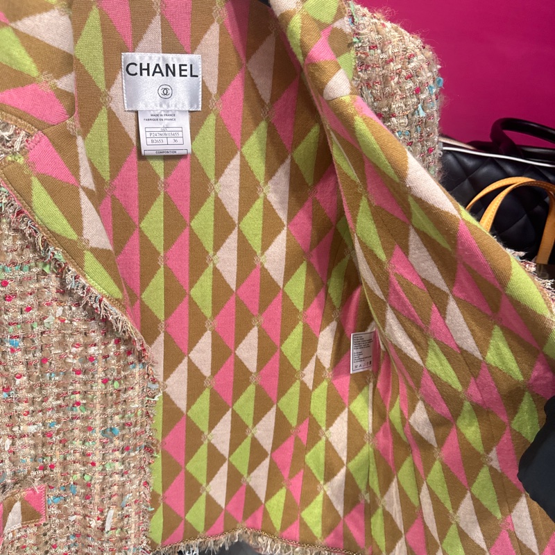 Chanel 彩色幾何毛呢外套-4
