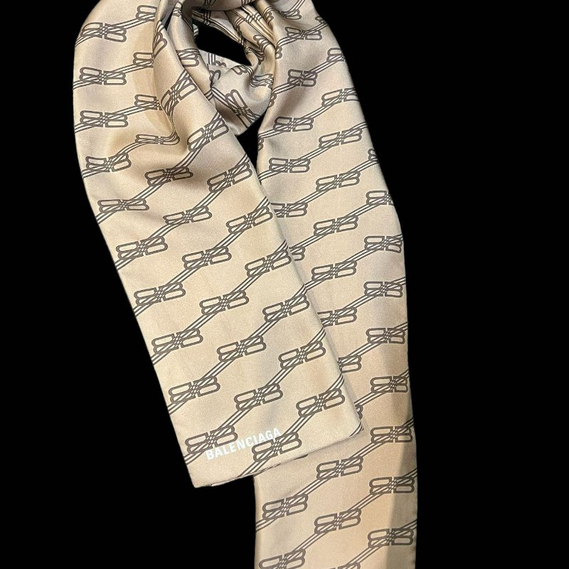💎Han's house精品服飾💎Balenciaga 巴黎世家 真絲 絲巾 圍巾 32X176CM-4