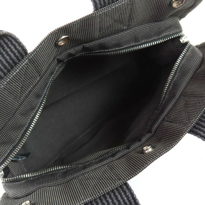 愛馬仕 Herline PM 帆布手提包，銀色五金配件，Sellier 紐扣，灰色，法國製造，女士款。-4