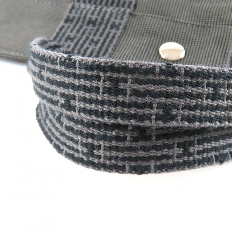 愛馬仕 Herline PM 帆布手提包，銀色五金配件，Sellier 紐扣，灰色，法國製造，女士款。-7