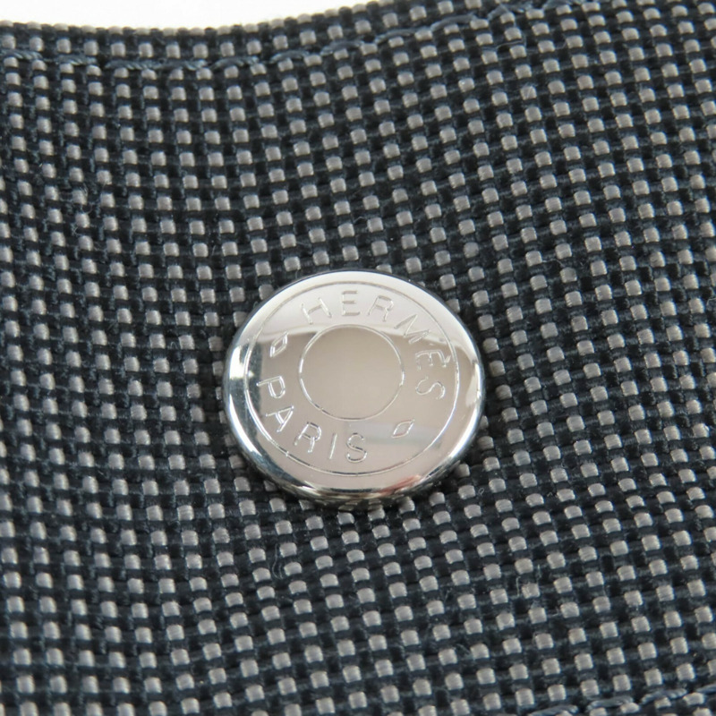 愛馬仕 Herline PM 帆布手提包，銀色五金配件，Sellier 紐扣，灰色，法國製造，女士款。-8