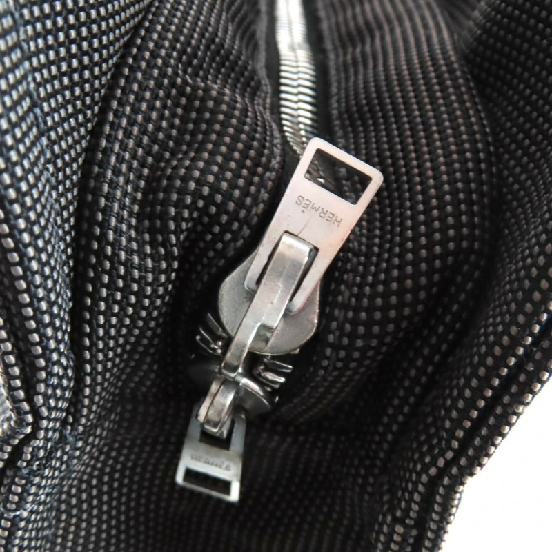 愛馬仕 Herline PM 帆布手提包，銀色五金配件，Sellier 紐扣，灰色，法國製造，女士款。-9