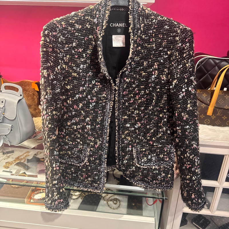 Chanel 黑毛呢外套/王吉娜古董精品-0