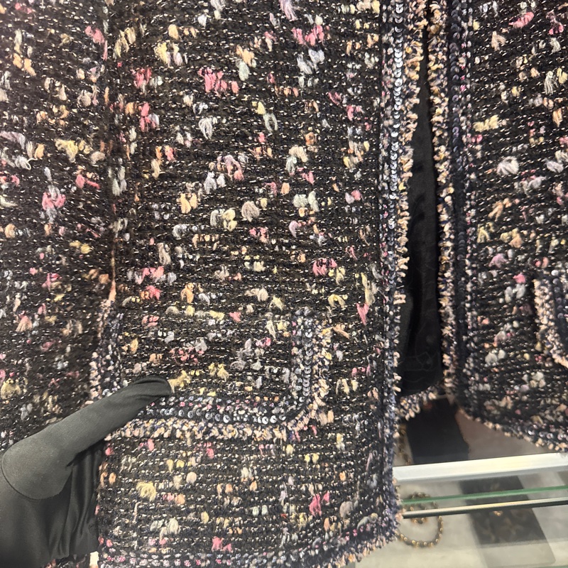 Chanel 黑毛呢外套/王吉娜古董精品-4