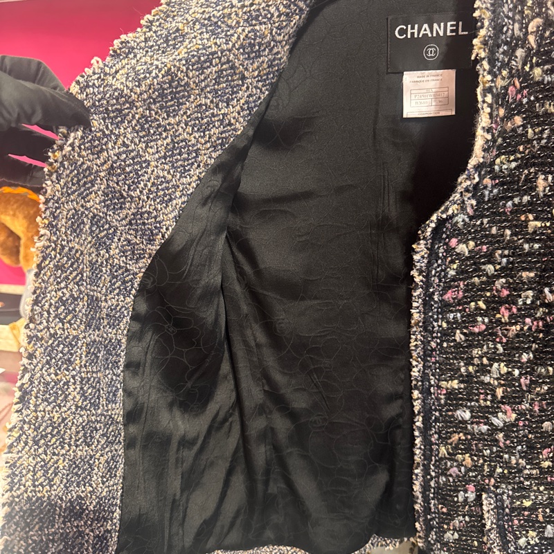 Chanel 黑毛呢外套/王吉娜古董精品-5