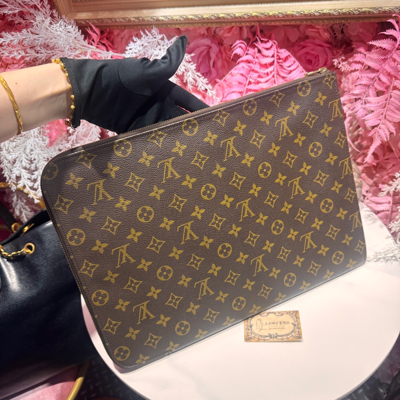 Lv 老花手拿包/王吉娜古董精品-4
