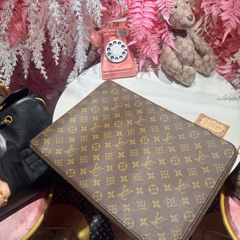 Lv 老花手拿包/王吉娜古董精品-9