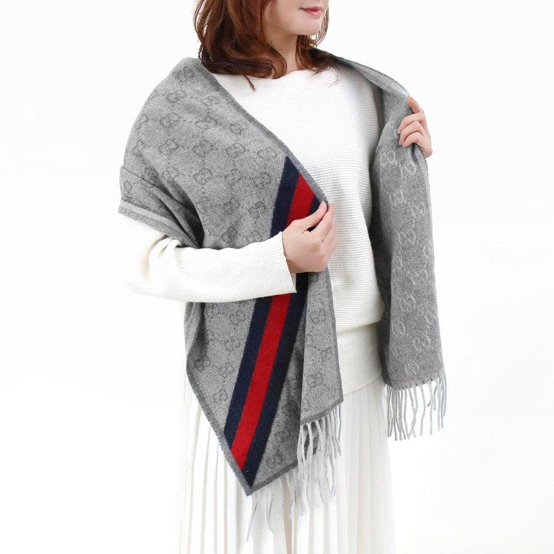 💎Han's house精品服飾💎GUCCI 古馳 570603 男女均可 圍巾 披肩 19 0x37cm-5