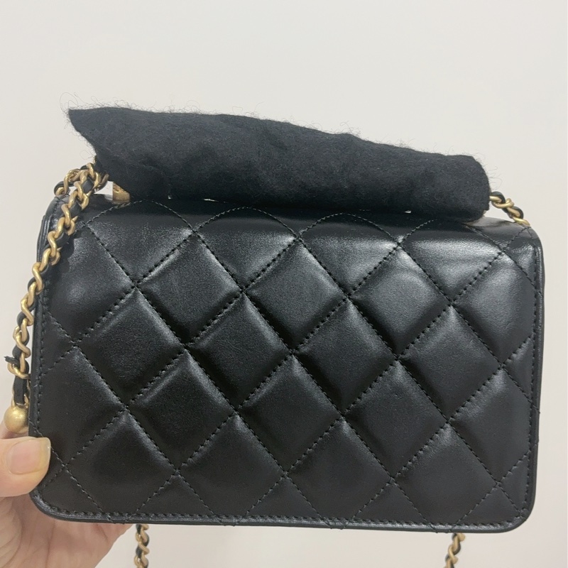 CHANEL 雙金球掀蓋包｜AS2615 晶片款｜黑金經典全配 🖤-3
