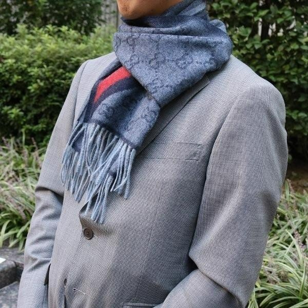 💎Han's house精品服飾💎GUCCI 古馳 570603 男女均可 圍巾 披肩 19 0x37cm-3