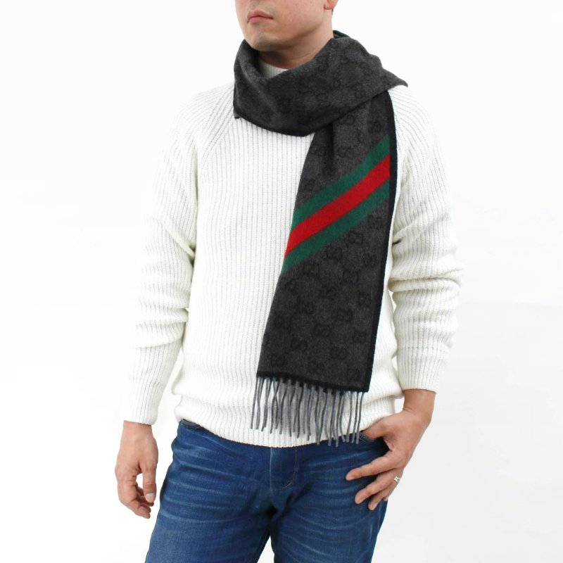 💎Han's house精品服飾💎GUCCI 古馳 570603 男女均可 圍巾 披肩 19 0x37cm-4