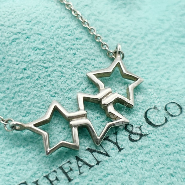 ~~趴趴小舖~~極新正品Tiffany &Co Triple Star星星項鍊2604011602-6
