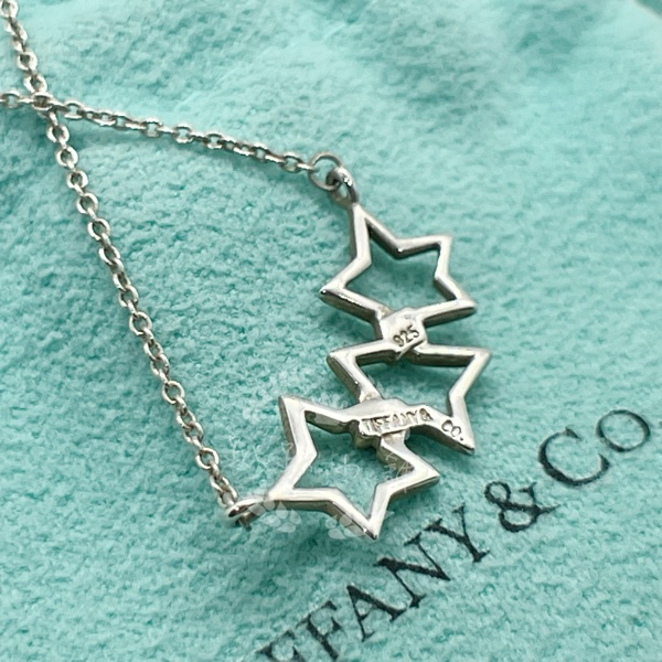 ~~趴趴小舖~~極新正品Tiffany &Co Triple Star星星項鍊2604011602-7