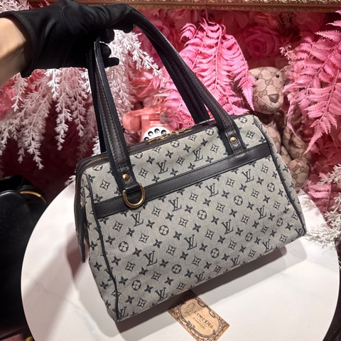 LV 牛仔帆布肩背包/王吉娜古董精品