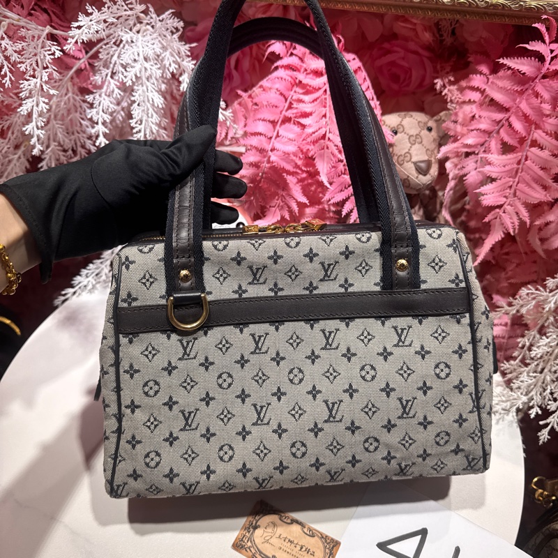 LV 牛仔帆布肩背包/王吉娜古董精品-3