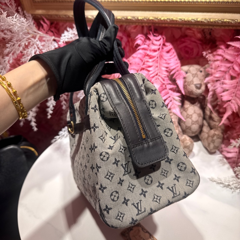 LV 牛仔帆布肩背包/王吉娜古董精品-4