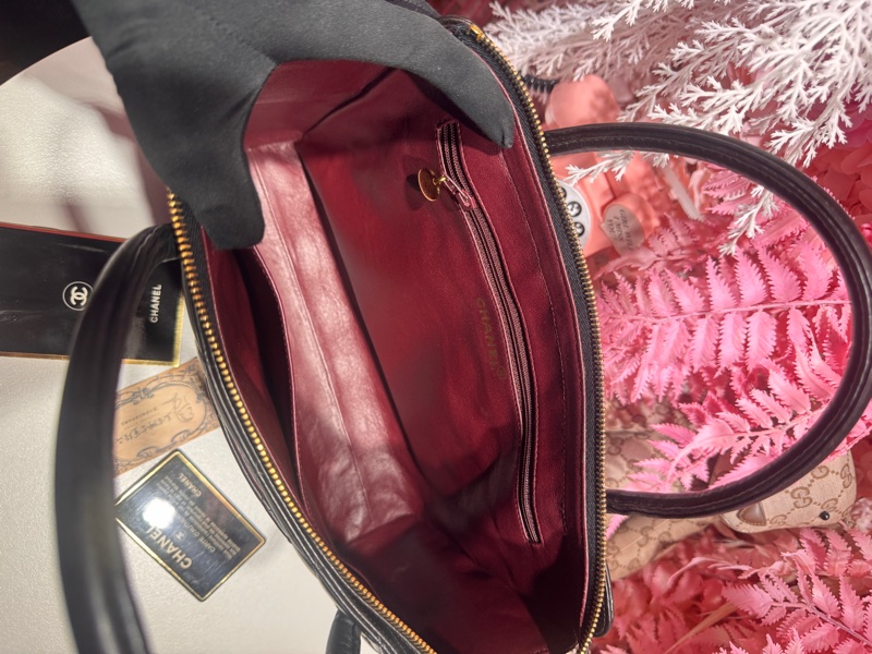 Chanel 黑金羊皮手提包/王吉娜古董精品-8