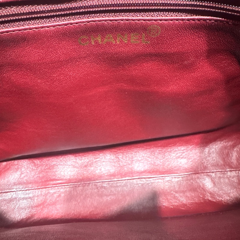 Chanel 黑金羊皮手提包/王吉娜古董精品-9