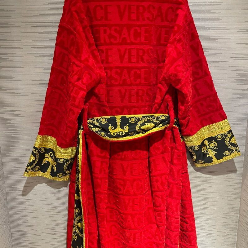 💎Han's house精品服飾💎VERSACE 凡賽斯 女神頭 頂級黑牌 圖案帶浴袍 罩衫 外套-2