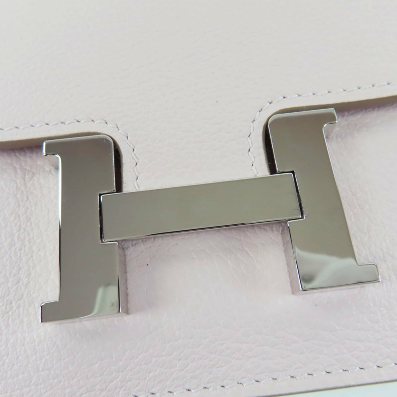 愛馬仕 Constance Slim Evercolor 淡紫色雙折皮夾，銀色五金，B 字印記，附盒子和防塵袋，法國製造，女士款-8