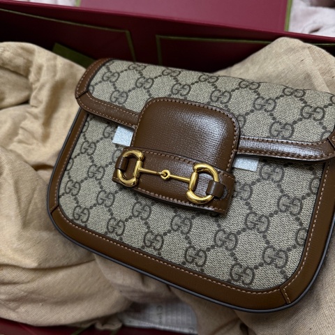 Gucci mini 1955棕色馬鞍包