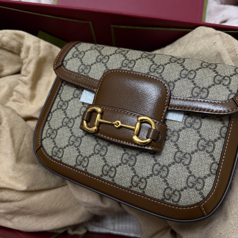 Gucci mini 1955棕色馬鞍包-0