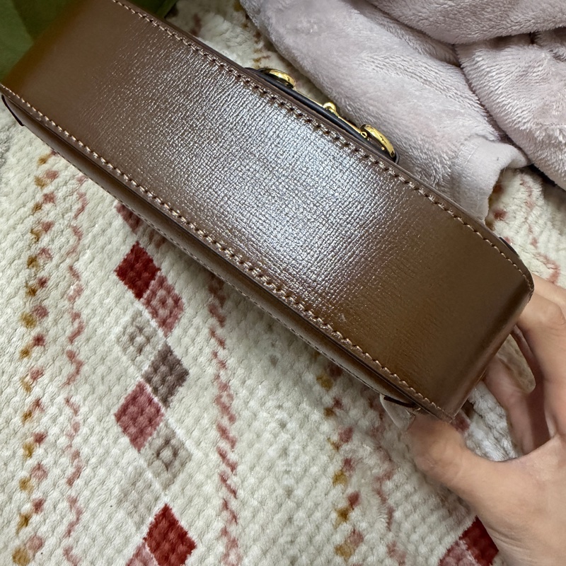 Gucci mini 1955棕色馬鞍包-7