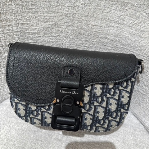 「JL精品代購」98新 Dior 老花Saddle馬鞍包